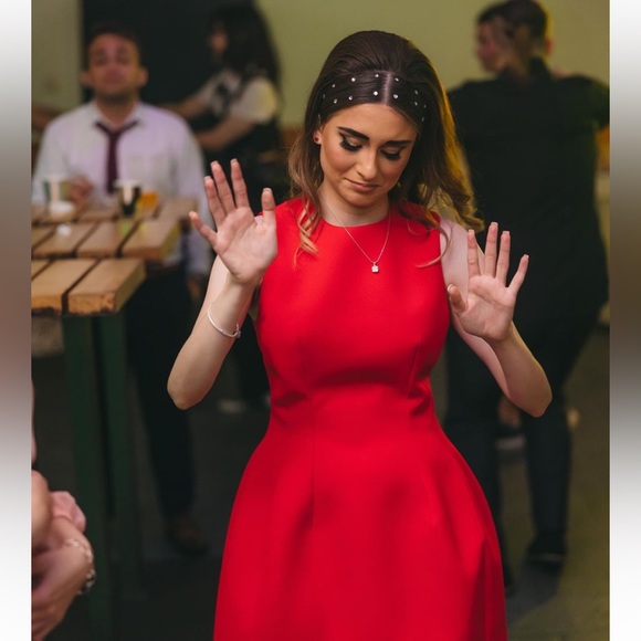 Zara red voluminous mini dress crepe material- Valentine’s Day dress - Picture 15 of 15